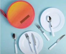 Sunny Life Picnic Set For 2 Malibu Orange w/ Carrying Case Travel Camping