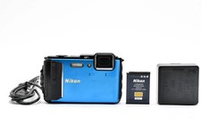 Nikon COOLPIX AW130 Blue Waterproof Digital Camera Working Lens Used From Japan