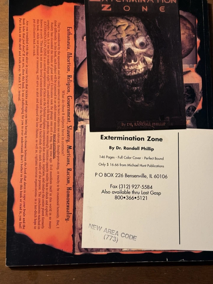Extermination Zone by Dr. Randall Phillip Mike Hunt Mike Diana Disturbing Book - Image 4 of 4