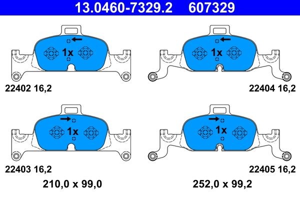 NEU - ATE 13.0460-7329.2 Bremsbelagsatz, Scheibenbremse FüR Audi-image