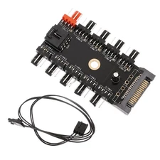 4Pin PWM Cooler Fan HUB Splitter 1 To 10 Extension SATA Power Supply Splitter C