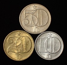 Czechoslovakia 1976 - 1986 Lot of 3 Coins WCA 405