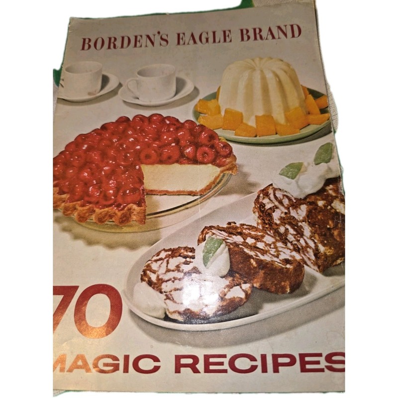 1966 Borden Eagle Condensed Milk Recipe Ad Booklet Book Elsie 70 Recipes USA