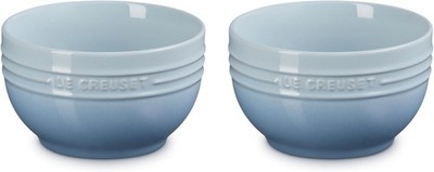 Le Creuset Bowl 2pcs Set 500ml 12cm Coastal Blue Stoneware Salad Soup Rice New