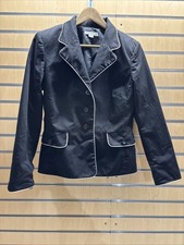 Pendleton Vintage Women s Black Lined Blazer Jacket, Size 6 With White Trim