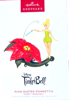 2023 Hallmark Ornament Disney Tinker Bell Pixie-Dusted Poinsettia - NMIB