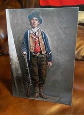 Billy the Kid Western Tabletop Standee Colorized Resolution Corrected 7X 10 3/4"
