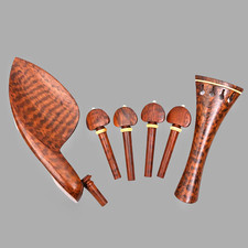 Beautiful Snake wood Violin Fittings Accessories set Pegs Chinrest Tailpiece 4/4