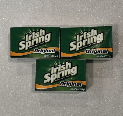 Irish Spring 4 OZ Bar Soap - Original 3 Bars No Flaxseed Oil Vintage Sealed
