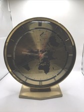 Kundo Tischuhr Weltzeituhr Messing Optik Quartz Vintage Retro 26 cm