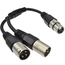 XLR Splitter Kabel 1x Buchse auf 2x Stecker 3...