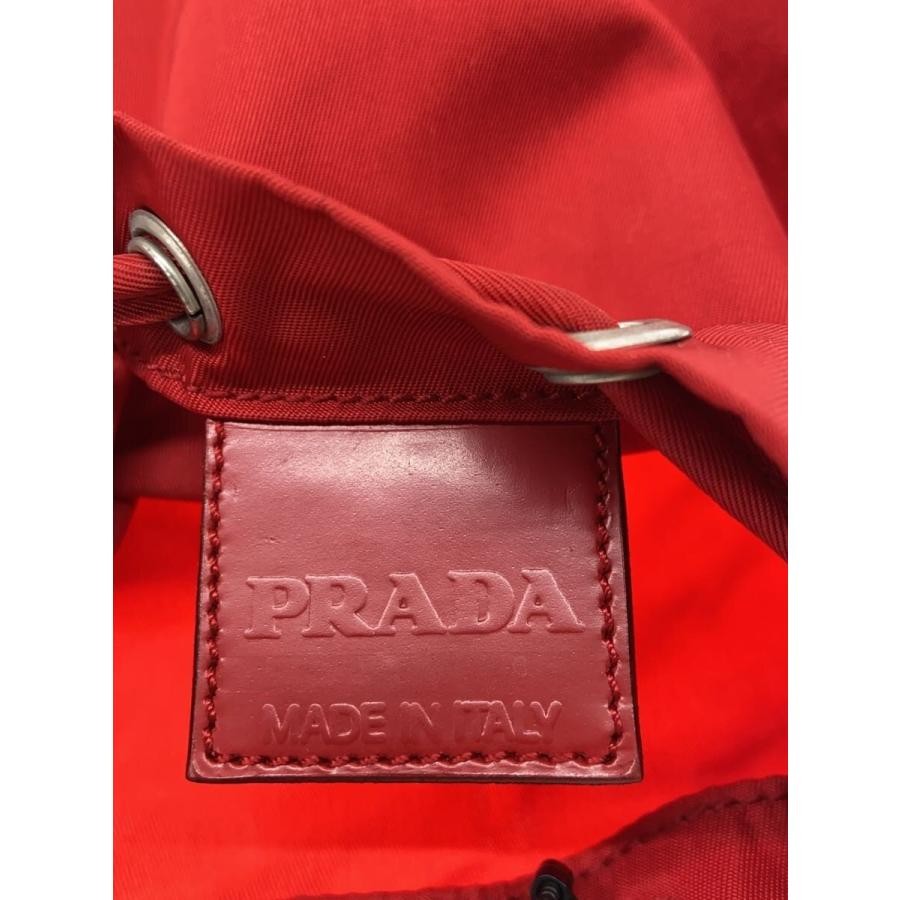 PRADA Drawstring Pouch Nylon Red Authentic Women … - image 5