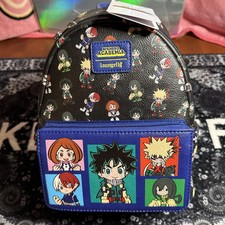 My hero Academia loungefly backpack with bonus figurines