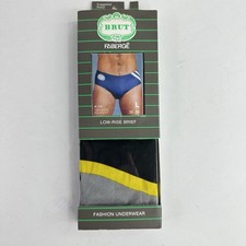 Brut Faberge Para Hombres Calzoncillo de tiro bajo Moda Ropa Interior Talla L 36-38 Poliéster Nuevo de Lote Antiguo