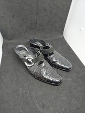 Brighton Talent Mule Heel Black Perforated Leather Womens Size 6 M