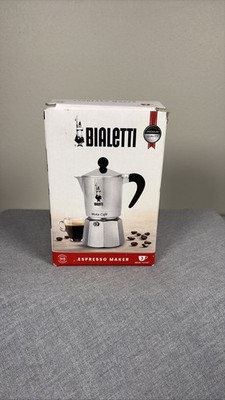 Bialetti Moka Cafe 3 Cup Stovetop Espresso Maker Silver Aluminum Pot