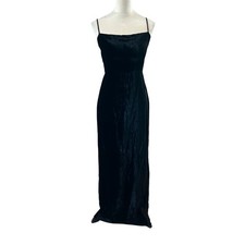 Reformation Frankie Velvet Maxi Slipdress Black Smocked Silk Blend Luxury Size 6