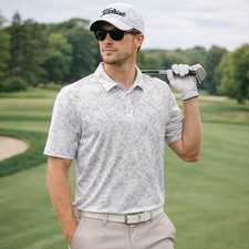 Travis Mathew Polo Shirt Mens Sz XL Golf Floral Print Short Sleeve Performance