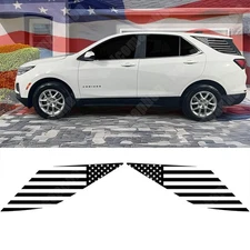 For Chevy Equinox Pre-Cut Vinyl Decal US Flag Design Matte Black Rear Window‌