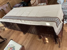 Native American Women's  Knit  Brown Band Brown Fringed Dance Shawl 58 x 71