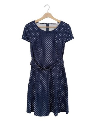 ORSAY Kurzarmkleid Damen Kleid Gr. DE 36 blau-weiß Elegant