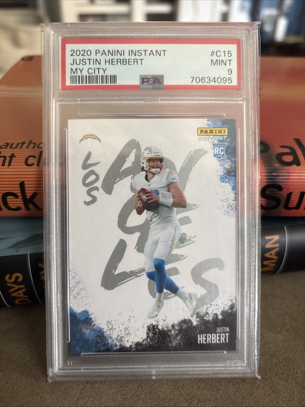 2020 Panini Instant NFL My City Justin Herbert #C15 /1275 (RC) PSA 9 Rookie Card