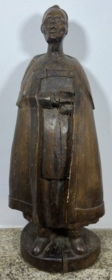 Sehr Alter Singender Mönch XIX Jahrhundert Holz Schöne Patina ST. Honoré DAUMIER