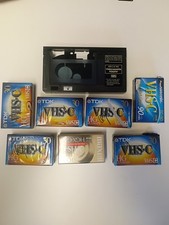 VHS-C Video Adapter Video Cassette And 7 Blank VHS -C Tapes