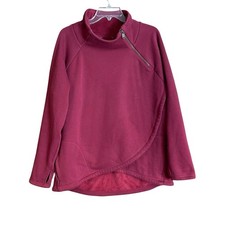Athleta Cozy Karma Twist Neck Sweatshirt in red brick XL