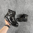 Vintage Harley Davidson Dipstick Boots Mens Size 7.5 Black Leather Lace Up Moto