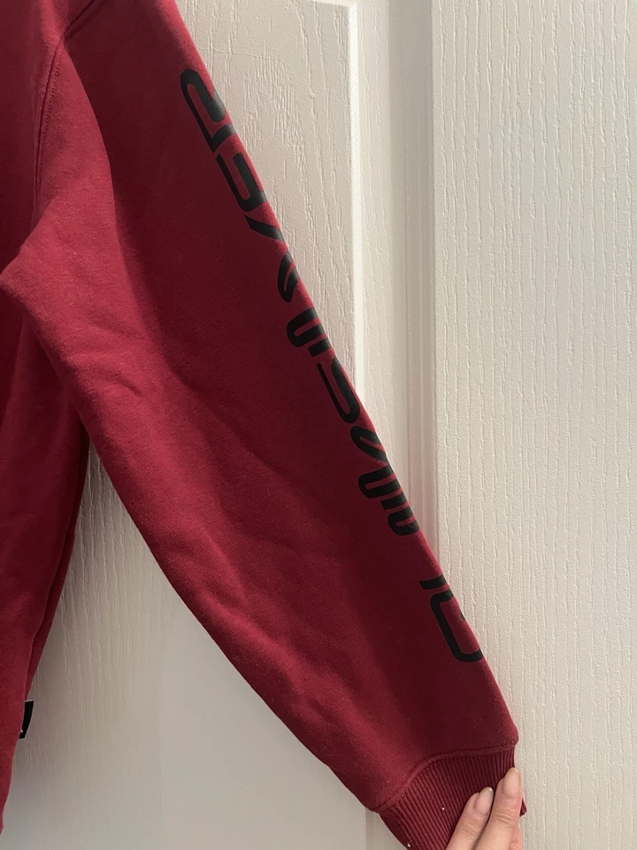 Sudadera con capucha Quicksilver para niños talla mediana borgoña y negra Foto 2 de 4