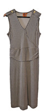 Tory Burch Black & Cream Polka Dot Silk Wrap Dress Sz Medium