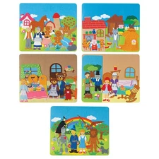 Classic Felt Board Story Sets for Preschool, Three Little Pigs, Goldilocks, 3+