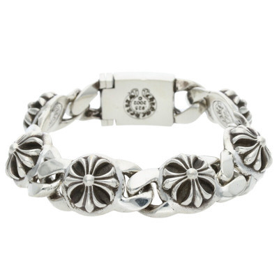 Chrome Hearts Size 6Link Cross Link Silver Bracelet 116.9G Chrome Hearts Size 6Link Cross Link Silver Bracelet 116.9G