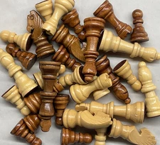 Wood Chess Pieces YOU PICK CHOOSE REPLACEMENT PIECE Wooden 2.5” King Some w/Felt