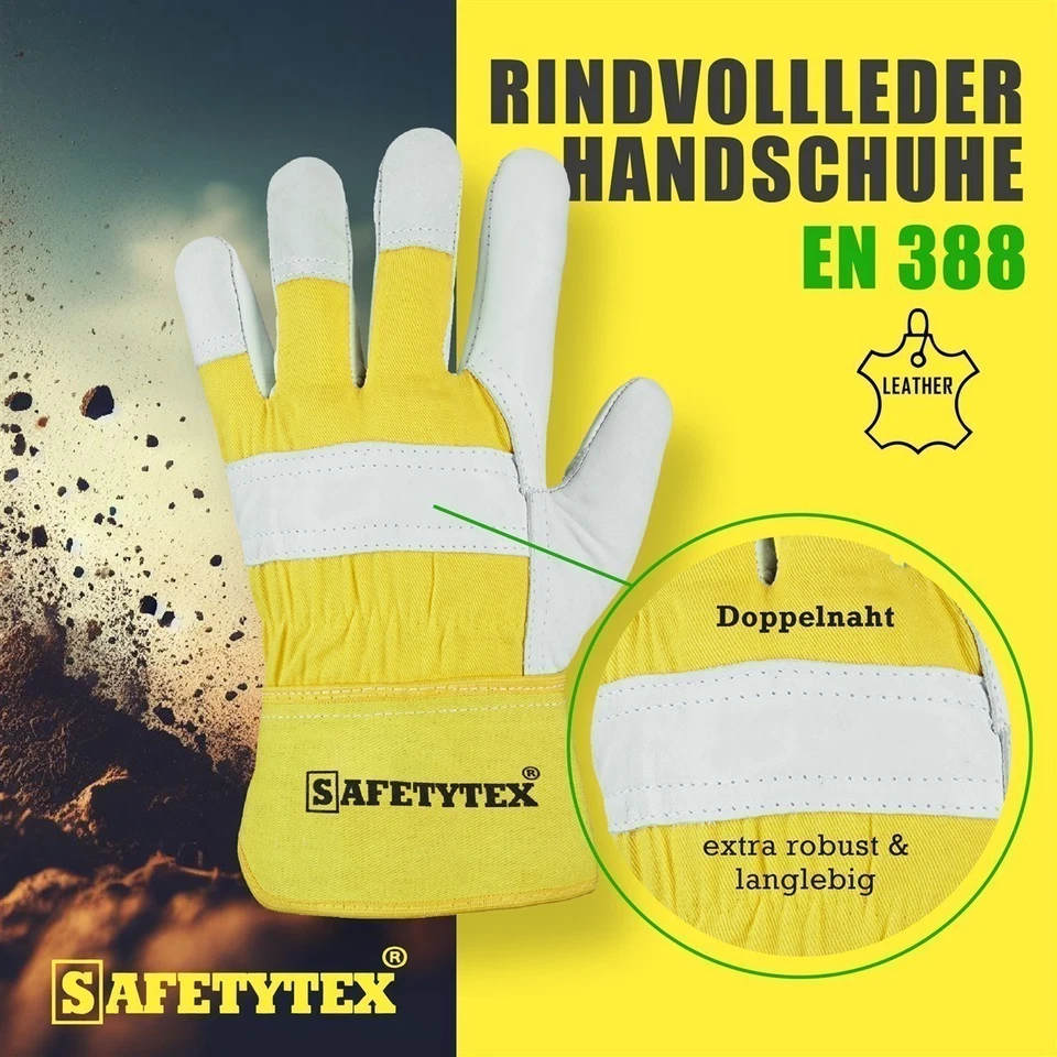 Arbeitshandschuhe Rindvollleder Handschuhe SPORNITZ Lederhandschuhe Gr. 8-12 - Bild 4 von 4