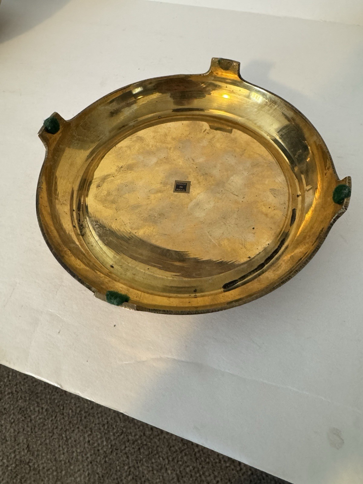Brass solid flat base candle holder.