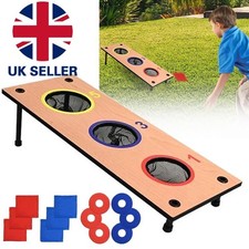 2-In-1 Bean Bag Toss Game Set Corn Hole Throwing Target Board Family Garden Fun