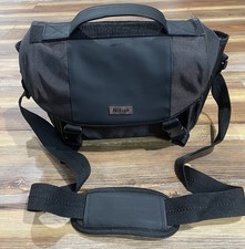 Nikon Shoulder Hand Bag Camera Case Canvas Black Adjustable Pockets Black