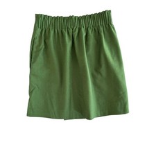 J.Crew Green Wool Blend Mini Skirt Size 0 Pull-On Lined Elastic Waist
