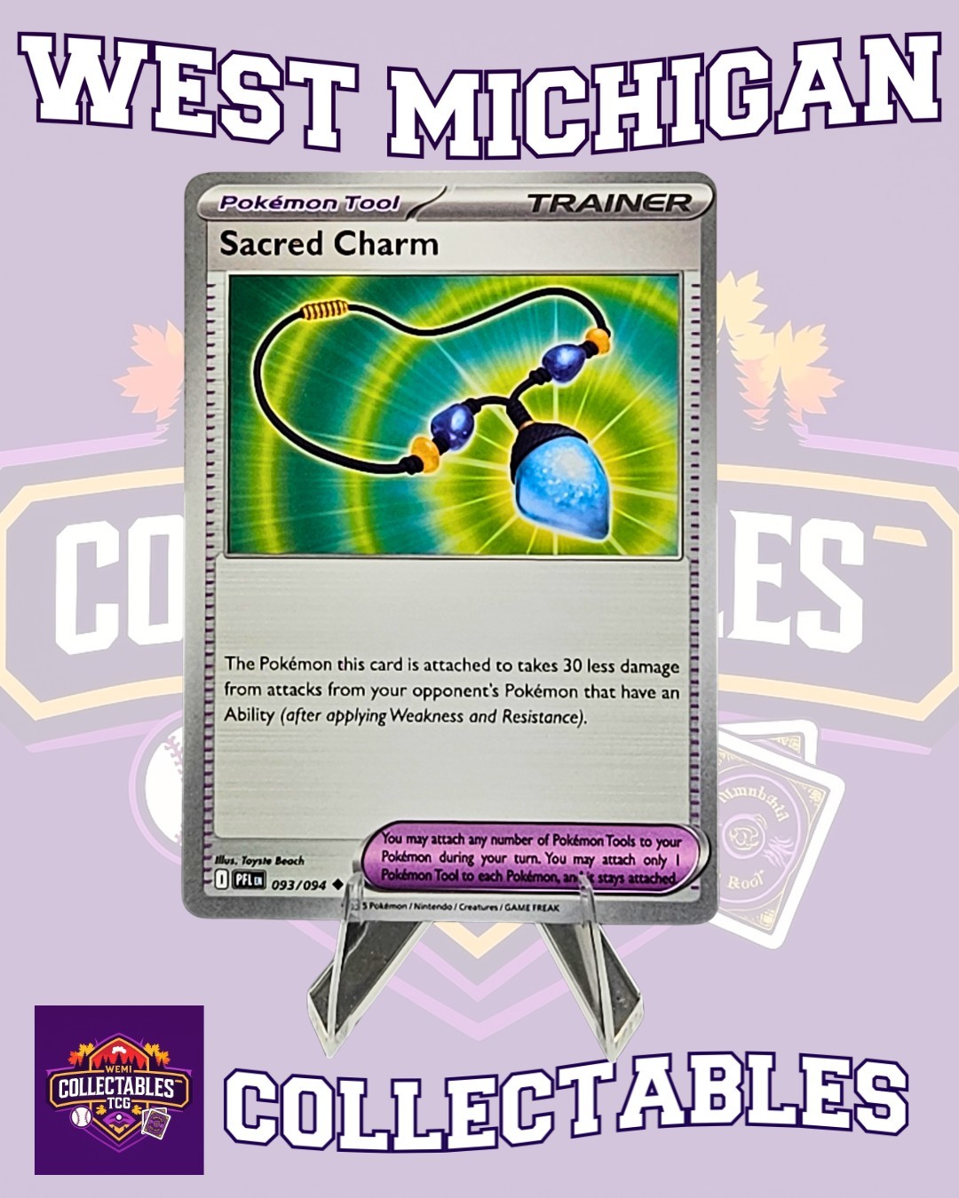 Sacred Charm 093/094 Me02: Phantasmal Flames Regular - Pokemon TCG NM