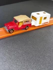 Matchbox No 53 CJ8 Jeep And Trailer No 31 Caravan Trailer set.  Lesney England.