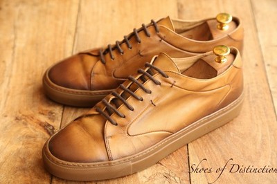 Oliver Sweeney Mazara hellbraune Lederschuhe Turnschuhe Sneaker Herren UK 8 US 9