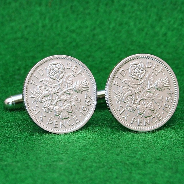 British Sixpence Coin Cufflinks, QE2 Lucky Wedding English UK eBay
