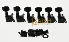 Black 6 Inline Guitar Tuning Keys Guitar Tuners Machine Heads for Strat Tele