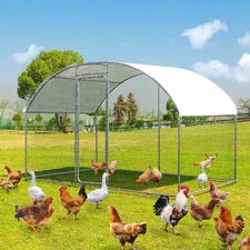 TITIMO Large Metal Chicken Coop, Walk-in Poultry Cage, Hen Run House Cage wit...