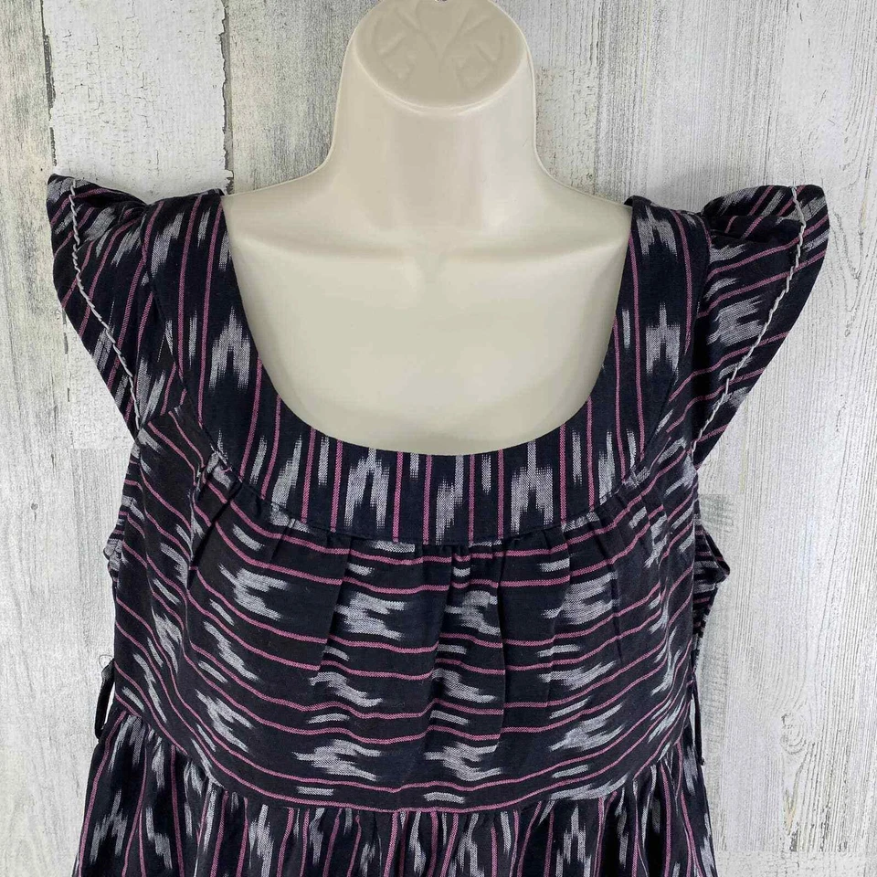 Vestido Hurley Juniors Grande Negro Estampado Azteca Manga Acampanada Bolsillos Espalda Abiertos Foto 2 de 4