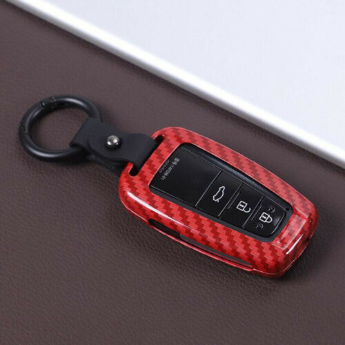 Fit For 2018-2020 Toyota Camry Carbon Fiber Red Remote Key Case Shell Key Cover - Picture 1 of 14