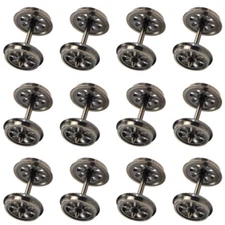 12pcs HO Scale 1:87 38" Metal Spoke DC Wheels for Model Trains HP1487