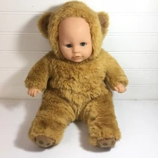 Baby Doll In Teddy Bear Plush Costume Outfit Vintage Simba Toys Brand Soft Body